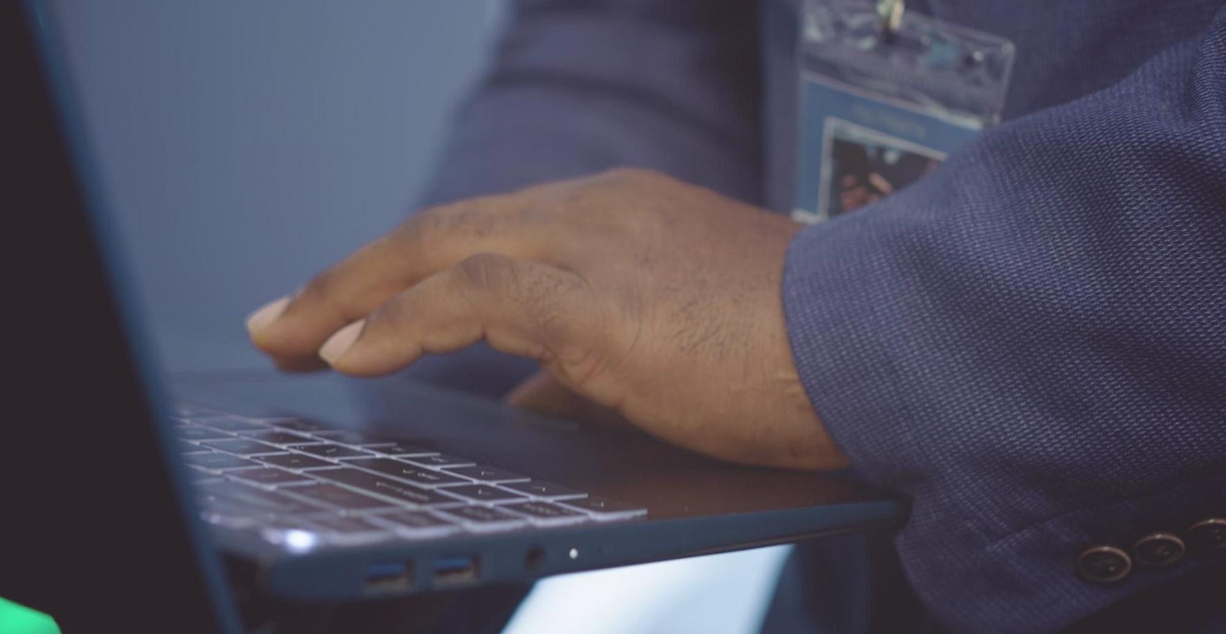Team members reviewing blockchain architecture diagrams during project planning session